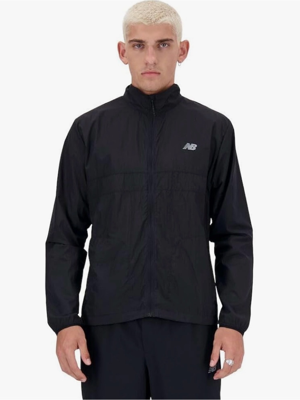 New Balance Men’s Black Packable Windbreaker Jacket Size M